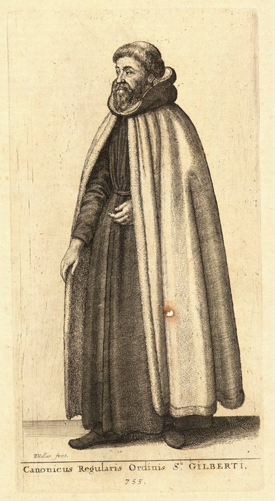 Canonicus Ordinis Sti. Gilberti door Wenceslaus Hollar